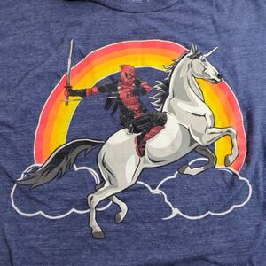 Marvel Deadpool Unicorn Gray Graphic T-Shirt Men’s Size XL Funny Comic Tee